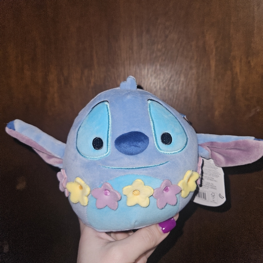 NWT Disney Stitch with Pastel Flower Lei Squishmallow 5" Plush